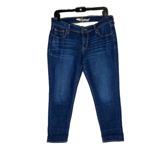 Old Navy Women's Mid Rise Dark Wash Boyfriend Blue Denim Jeans Size 6 Regular - Picture 1 of 9
